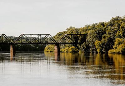 Bridge over river against clear sky