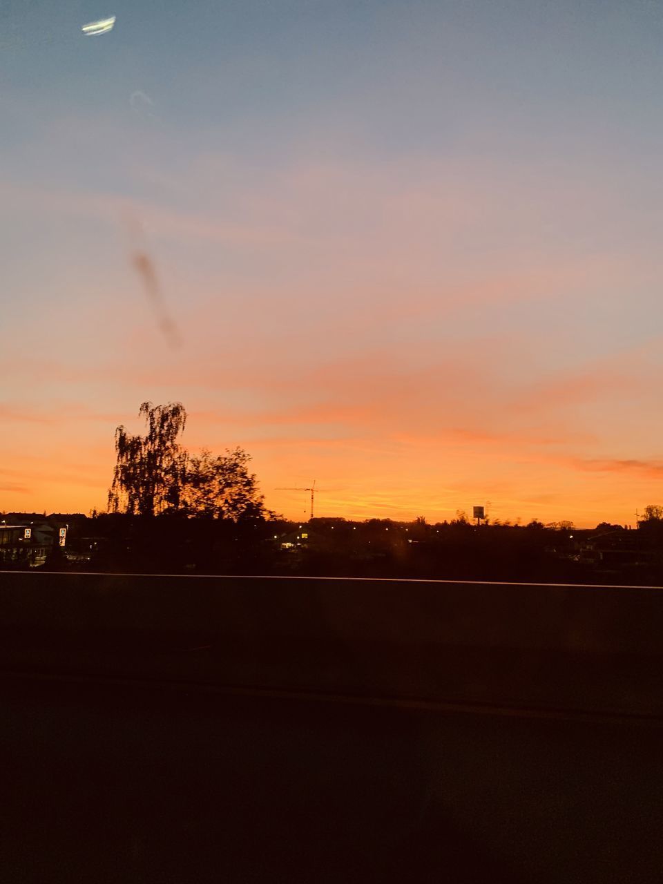 SILHOUETTE TREES AGAINST SKY AT SUNSET