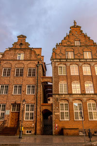 Low angle view of old building against sky