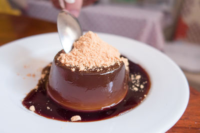 Close-up of cake in plate