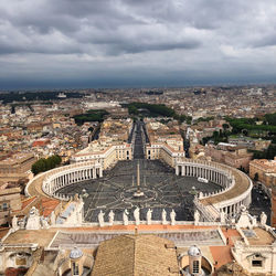 High angle view of buildings in city