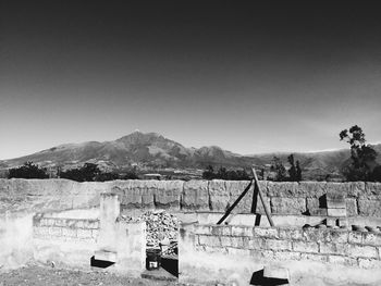 Scenic view of mountains against clear sky