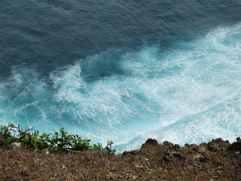 High angle view of sea shore