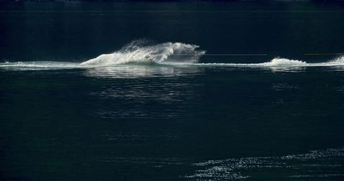 Water splashing in sea