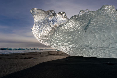 Glacial ice on diamond beach