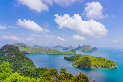 Beautiful scenery at view point of ang thong national marine park near koh samui 