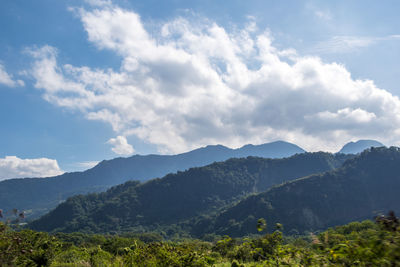 Scenic view of mountains against sky