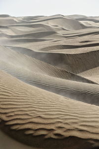 Sand dune in desert against sky