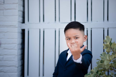 Portrait of boy smiling