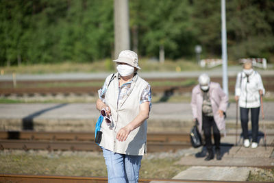 People walking outdoors