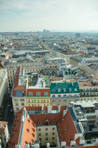 High angle view of townscape against sky