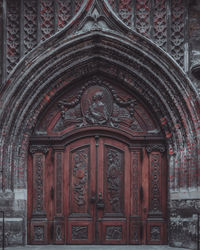 View of ornate door in temple