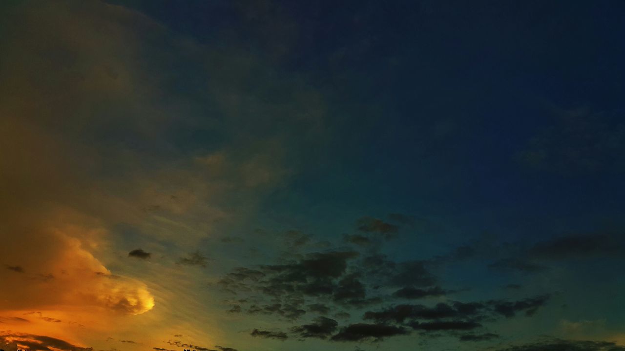 tranquility, scenics, tranquil scene, beauty in nature, sky, nature, sunset, cloud - sky, idyllic, water, outdoors, dusk, cloudy, no people, sea, backgrounds, weather, cloud, orange color, full frame