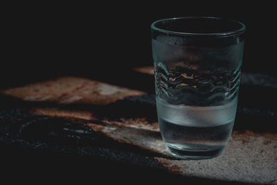 Close-up of drink in glass on table