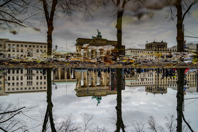 Reflection of buildings in water