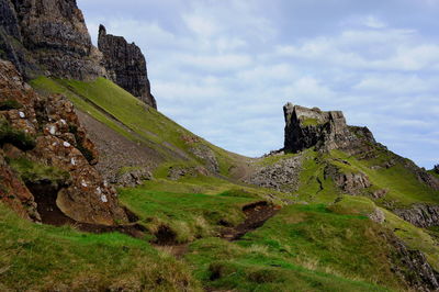 Low angle view of mountain against sky