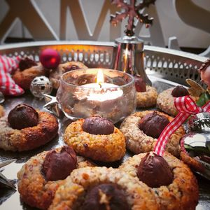 Close-up of cupcakes on table