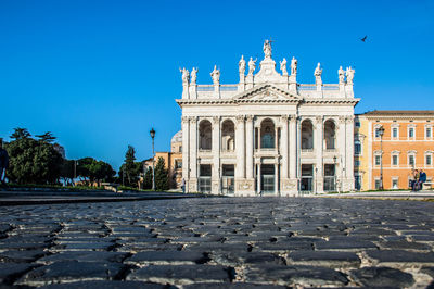 View of historic building against blue sky