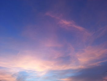 Low angle view of sky at sunset