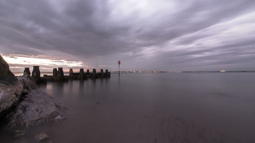 View of sea against cloudy sky