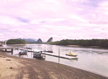 Scenic view of river against sky