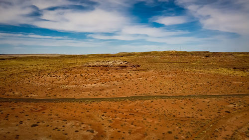 Scenic view of desert against sky