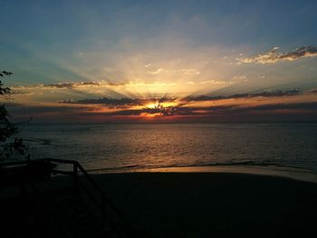 Scenic view of sea at sunset