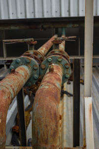 Close-up of rusty pipe