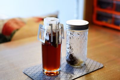 Close-up of drink on table