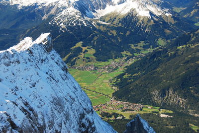 Scenic view of snowcapped mountains