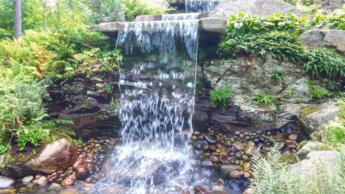 Scenic view of waterfall