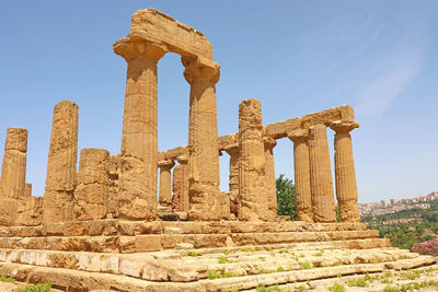 Old ruins of temple against sky