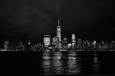City lit up at night