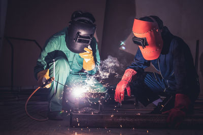 People working in shopping mall