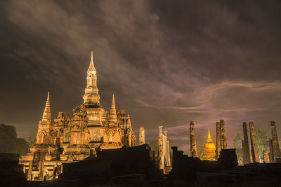 Panoramic view of temple building against sky