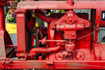Red fire hydrant at construction site