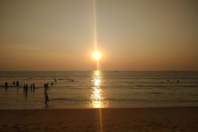 Scenic view of sea during sunset