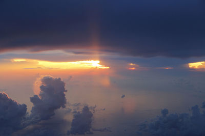 Low angle view of dramatic sky during sunset