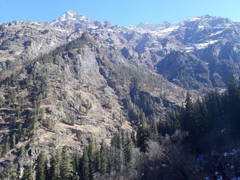 Scenic view of mountains against clear sky