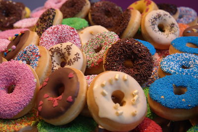 Close-up of donuts