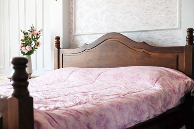 Detail image of antique luxury bed and furnitures, bed room interior design and decor