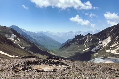 Scenic view of mountains against sky