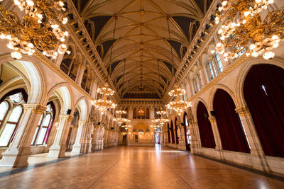 View of illuminated corridor