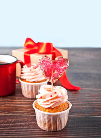 Close-up of dessert on table