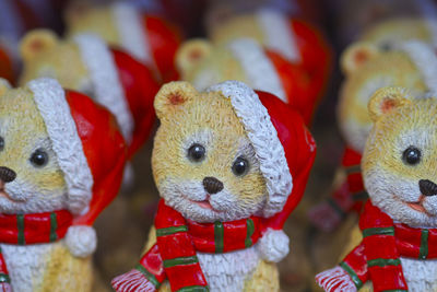 Background with toys. toy store. bear in a christmas hat. high quality photo