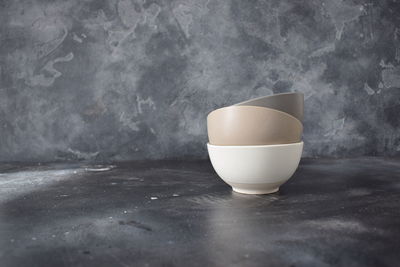 Close-up of coffee cup on table