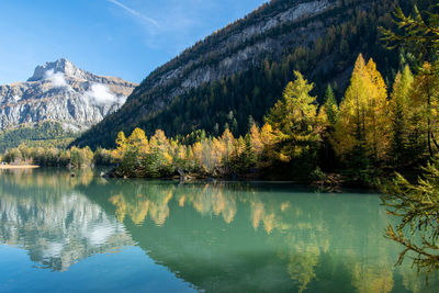 Lake in spring time of swiss