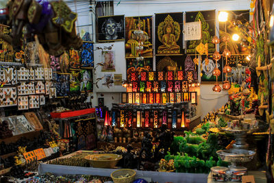 Illuminated market stall for sale in store