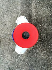 Close-up high angle view of red umbrella