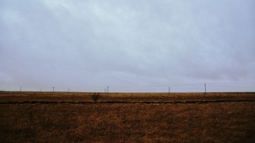 Scenic view of land against sky